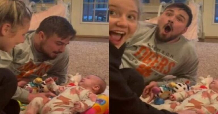 Bebê de 2 meses fala ‘Eu te amo’, pais ficam em choque e vídeo viraliza nas redes sociais