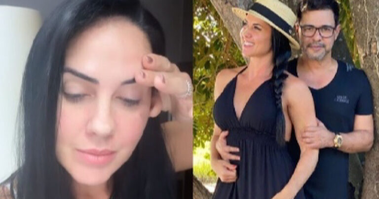 Noiva de Zezé Di Camargo conta que está com forte enjoo e acende suspeita de gravidez: ‘É um menino’