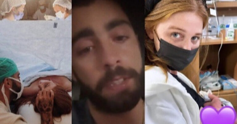 Cintia Dicker, esposa de Pedro Scooby, amamenta filha pela primeira vez; bebê já fez 3 cirurgias