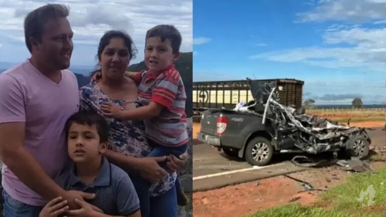 Filhos, pai, mãe e avô de SC perdem a vida em grave acidente entre caminhonete e caminhão boiadeiro na MS-040