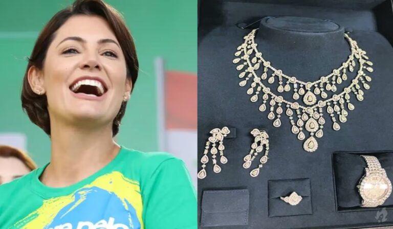 Funcionária do Planalto revela que Michelle Bolsonaro recebeu kit de joias em mãos