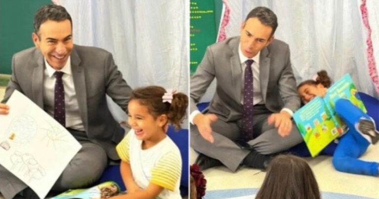 Atitude de César Tralli no meio da escola com a filha pega funcionários de surpresa