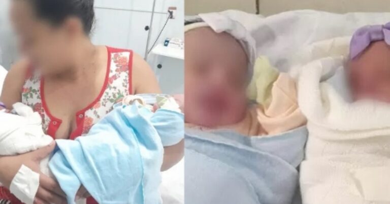 Mulher dá à luz gêmeas sem saber de gravidez e uma das bebês cai na privada