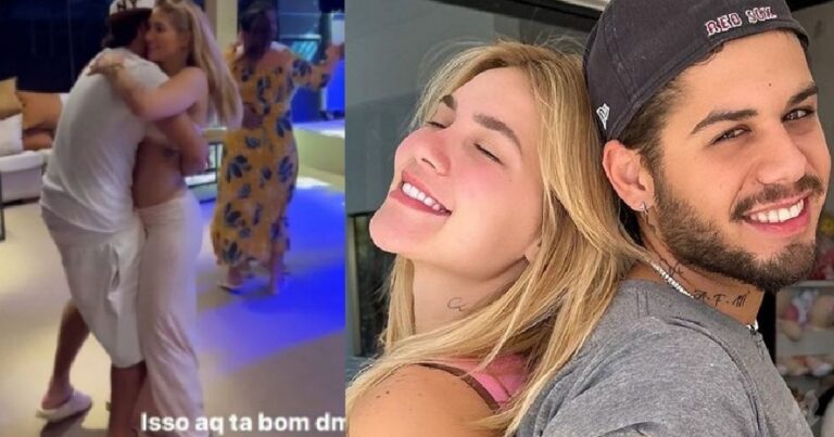Virginia Fonseca dança agarradinha com Zé Felipe em festa de Leonardo