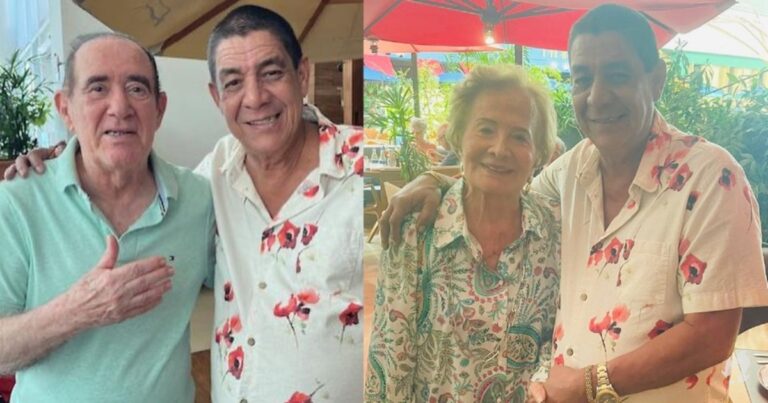 Zeca Pagodinho tiete: Cantor tem dia de fã e pede foto com seus ídolos em shopping