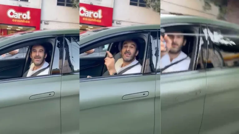 Vídeo: Homem xinga e joga spray de pimenta em mulher após briga de trânsito