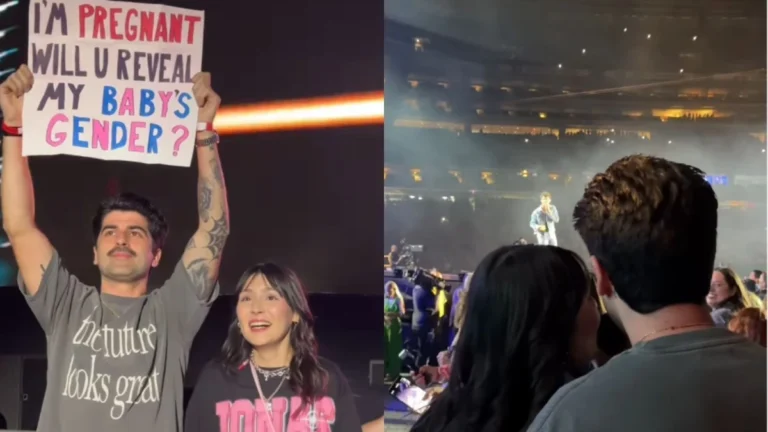 Joe Jonas faz chá revelação de brasileira grávida durante show; assista