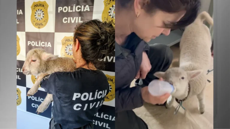Filhote de ovelha é resgatado amarrado em apartamento invadido no RS