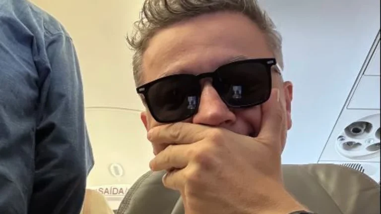 Lucas Lima brinca ao pegar voo com famosos: “Se cair, nem sou citado”