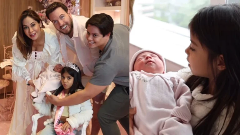 Maíra Cardi mostra encontro dos filhos com a bebê Eloáh; veja fotos