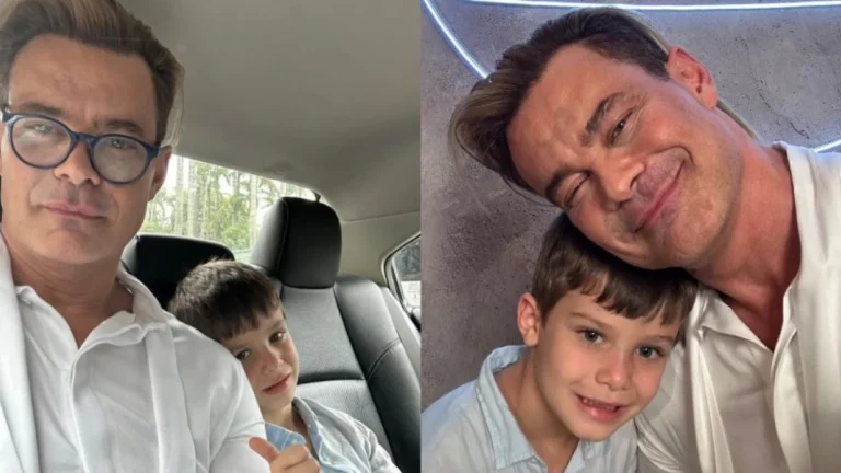 Carmo Dalla Vecchia posa com o filho que tem com João Emanuel Carneiro