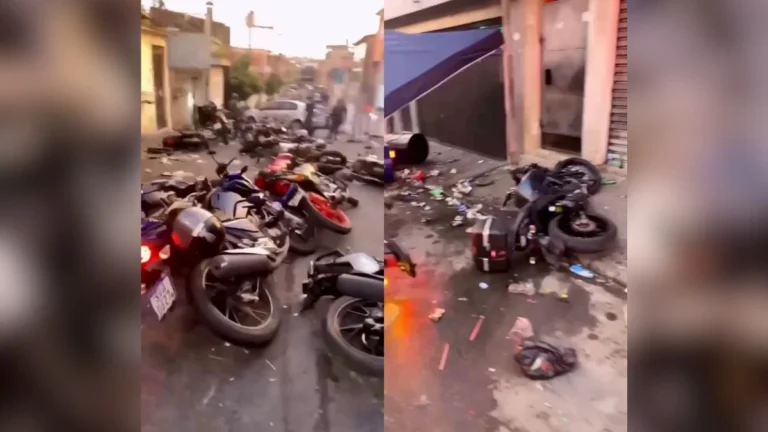 Motos são abandonadas por participantes de baile funk durante fuga da PM