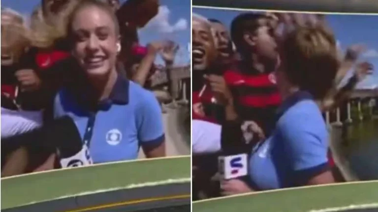 Repórter da Globo é agredida ao vivo no meio da torcida do Flamengo; veja vídeo
