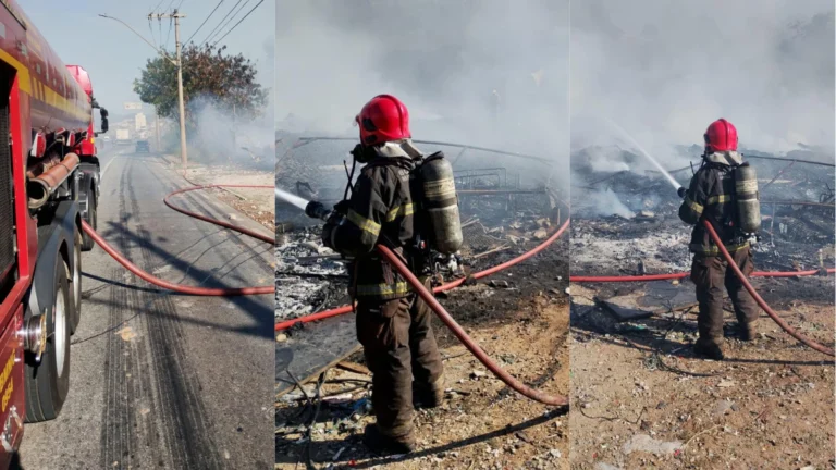 MG: Incêndio de grandes proporções espalha fumaça tóxica na Grande BH