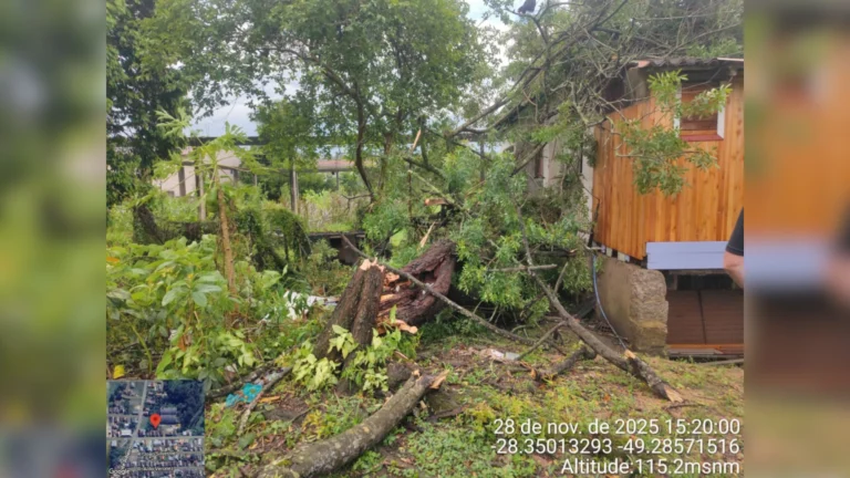 Temporal causa estragos em cidades de Santa Catarina