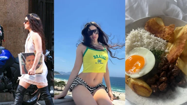 Rosalía abre álbum de fotos no Rio de Janeiro com caipirinha e prato feito