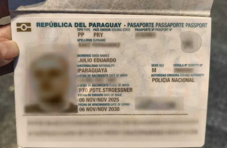 Veja detalhes do passaporte usado por Silvinei no Paraguai