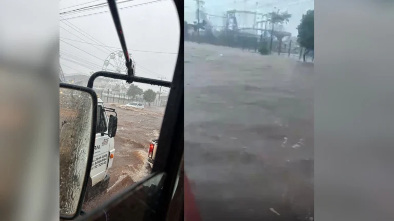 Goiânia tem alagamentos e vias interditas após fortes chuvas