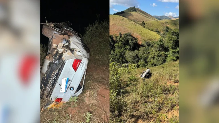 BMW cai em ribanceira e cinco pessoas morrem no interior de MG