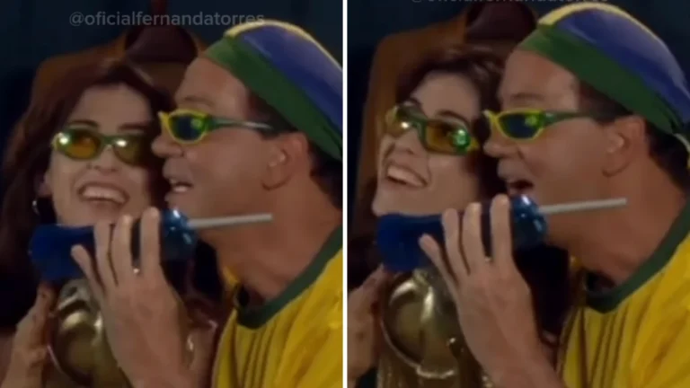 Fernanda Torres resgata cena de “Os Normais” ao torcer pelo Brasil na Copa