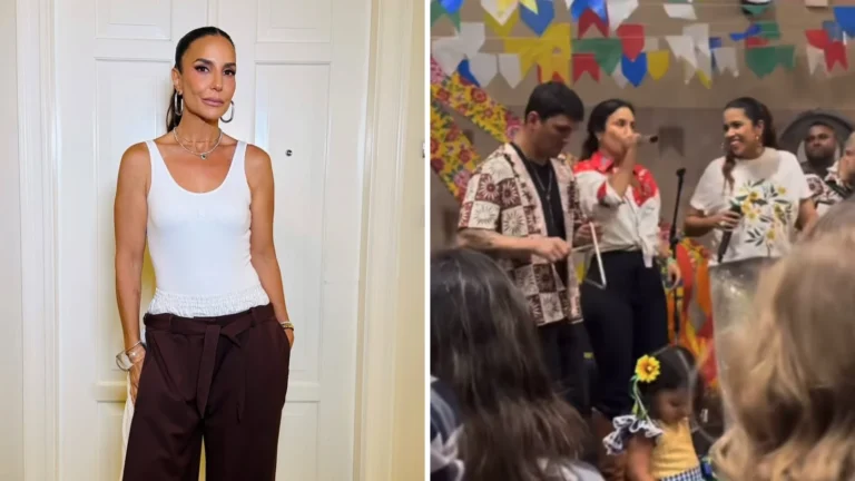 Ivete Sangalo surpreende ao cantar na festa da escola das filhas; assista