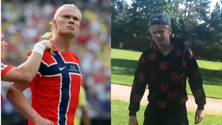 Haaland, jogador da Noruega que eliminou o Brasil, já foi de grupo de rap