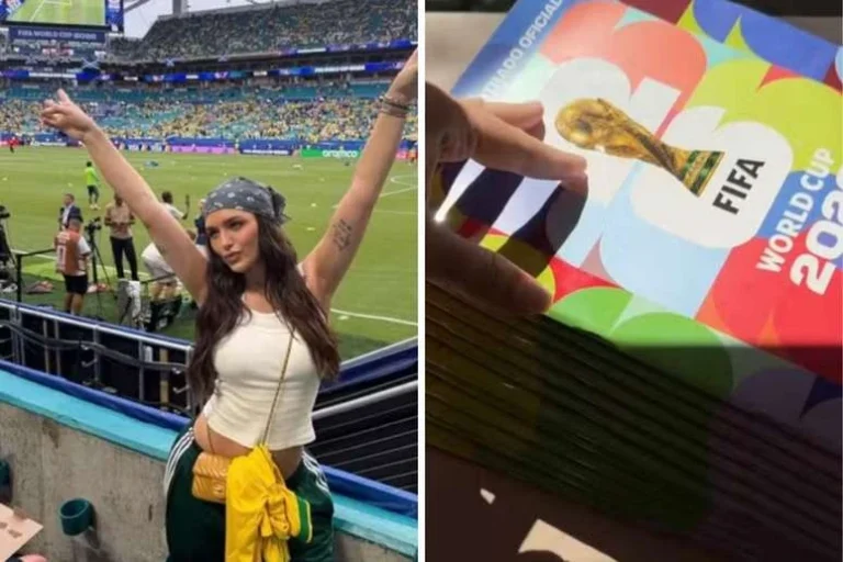 Rafa Kalimann comete erro e recebe pilha de álbuns da Copa em vez de figurinhas