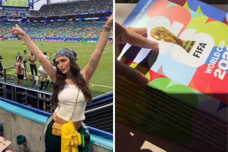 Rafa Kalimann comete erro e recebe pilha de álbuns da Copa em vez de figurinhas