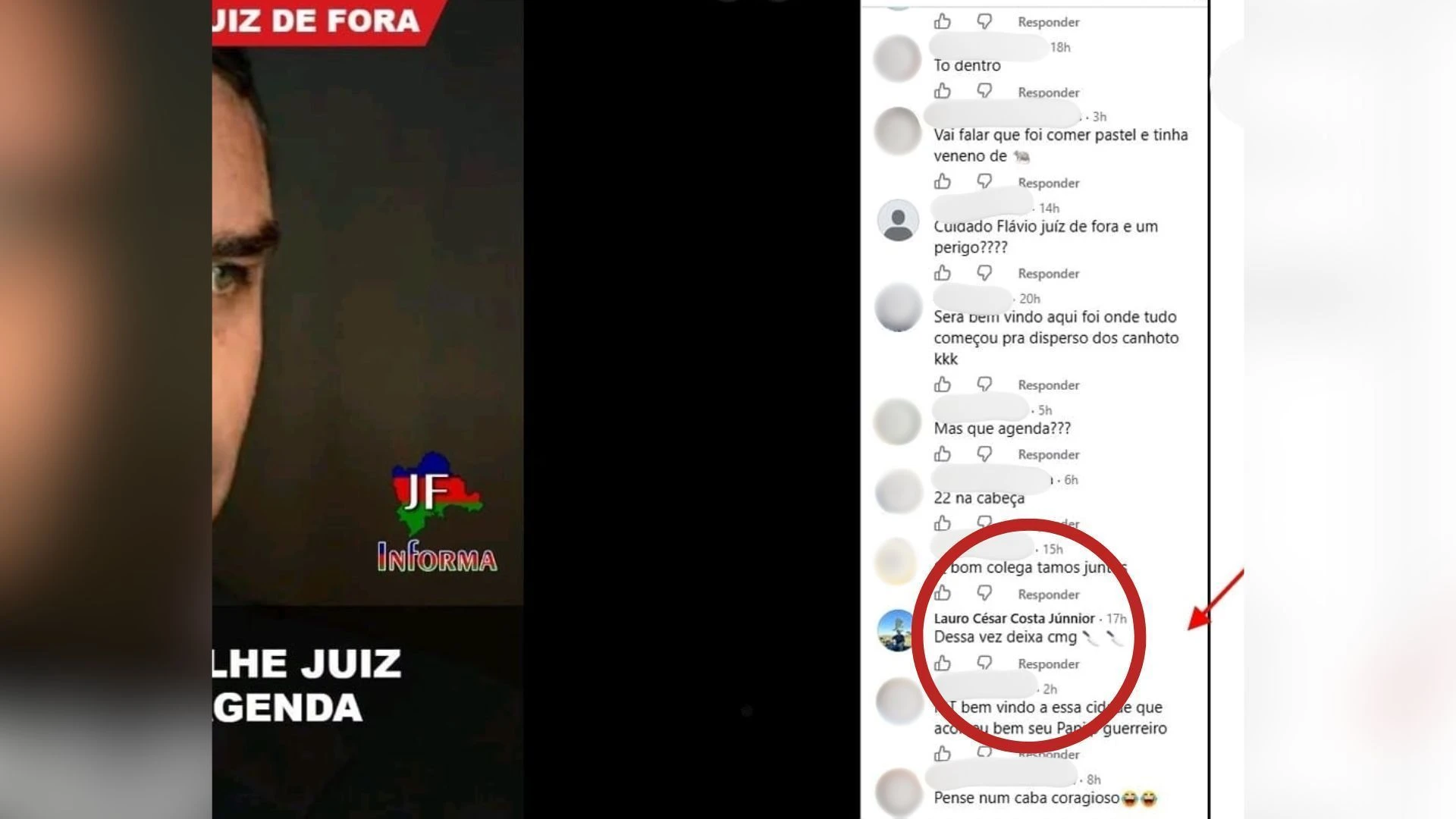 Homem faz ameaça de facada a Flavio e é levado à delegacia em MG