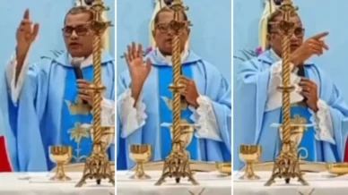Tiroteio interrompe missa ao vivo e padre pede 