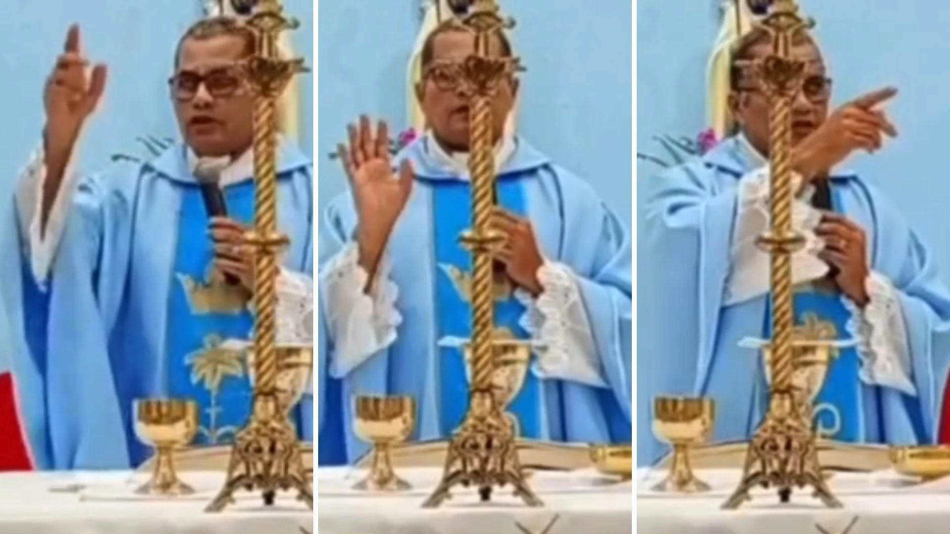 Tiroteio interrompe missa ao vivo e padre pede 