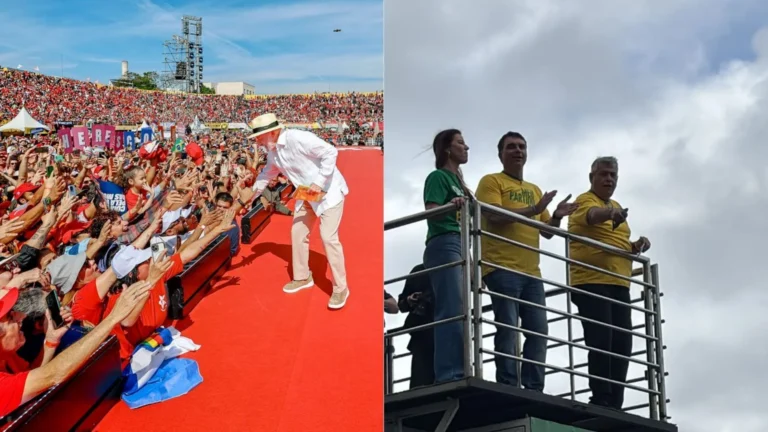 1º dia de campanha: Lula fala de mulheres; Flávio cita de INSS e Lulinha