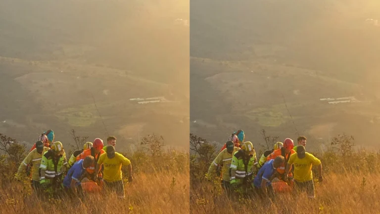 Mulher fica ferida após cair durante salto de parapente em Brumadinho (MG)