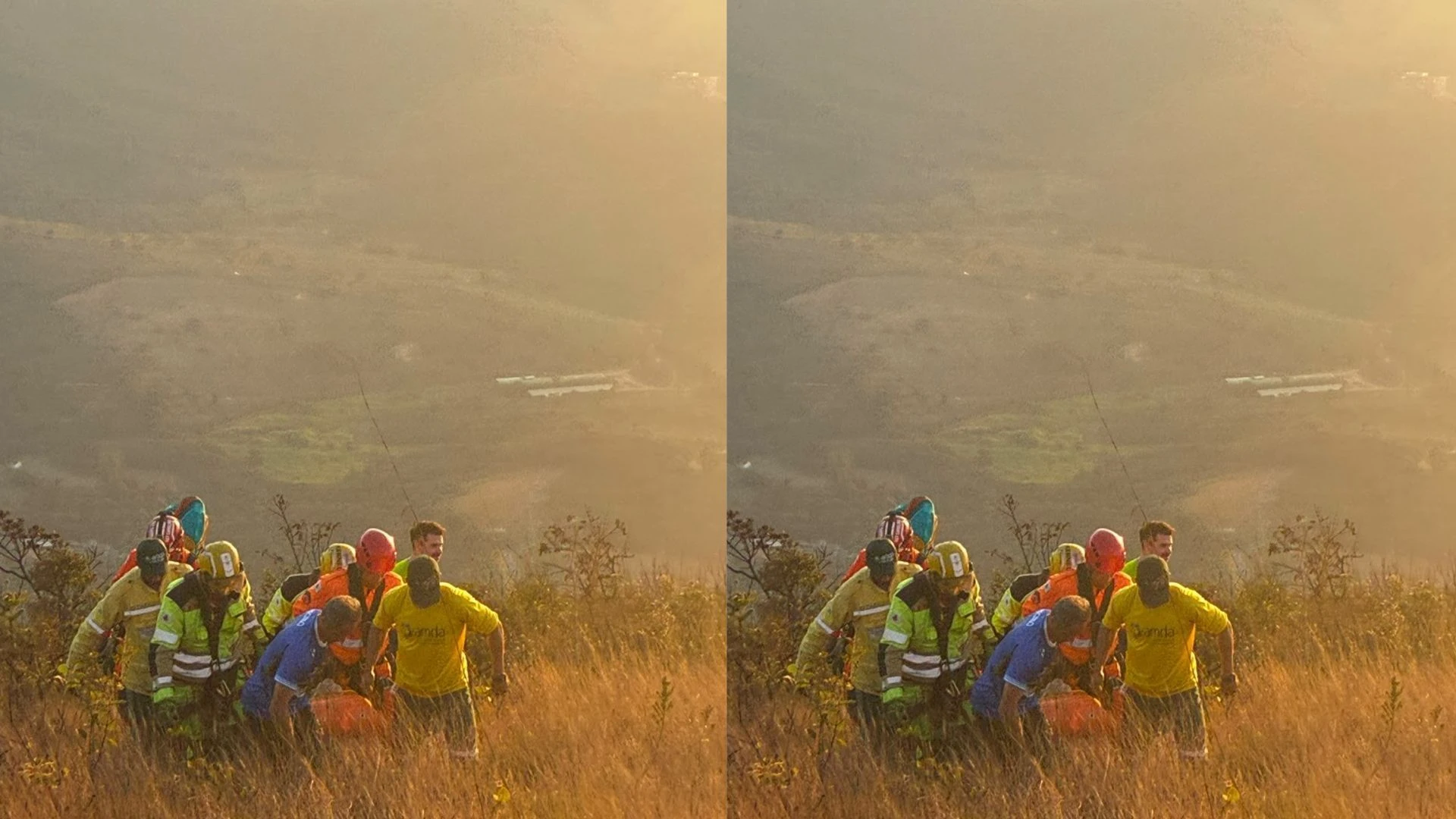 Mulher fica ferida após cair durante salto de parapente em Brumadinho (MG)