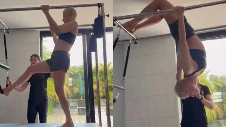 Xuxa mostra elasticidade em aula de pilates e responde polêmica