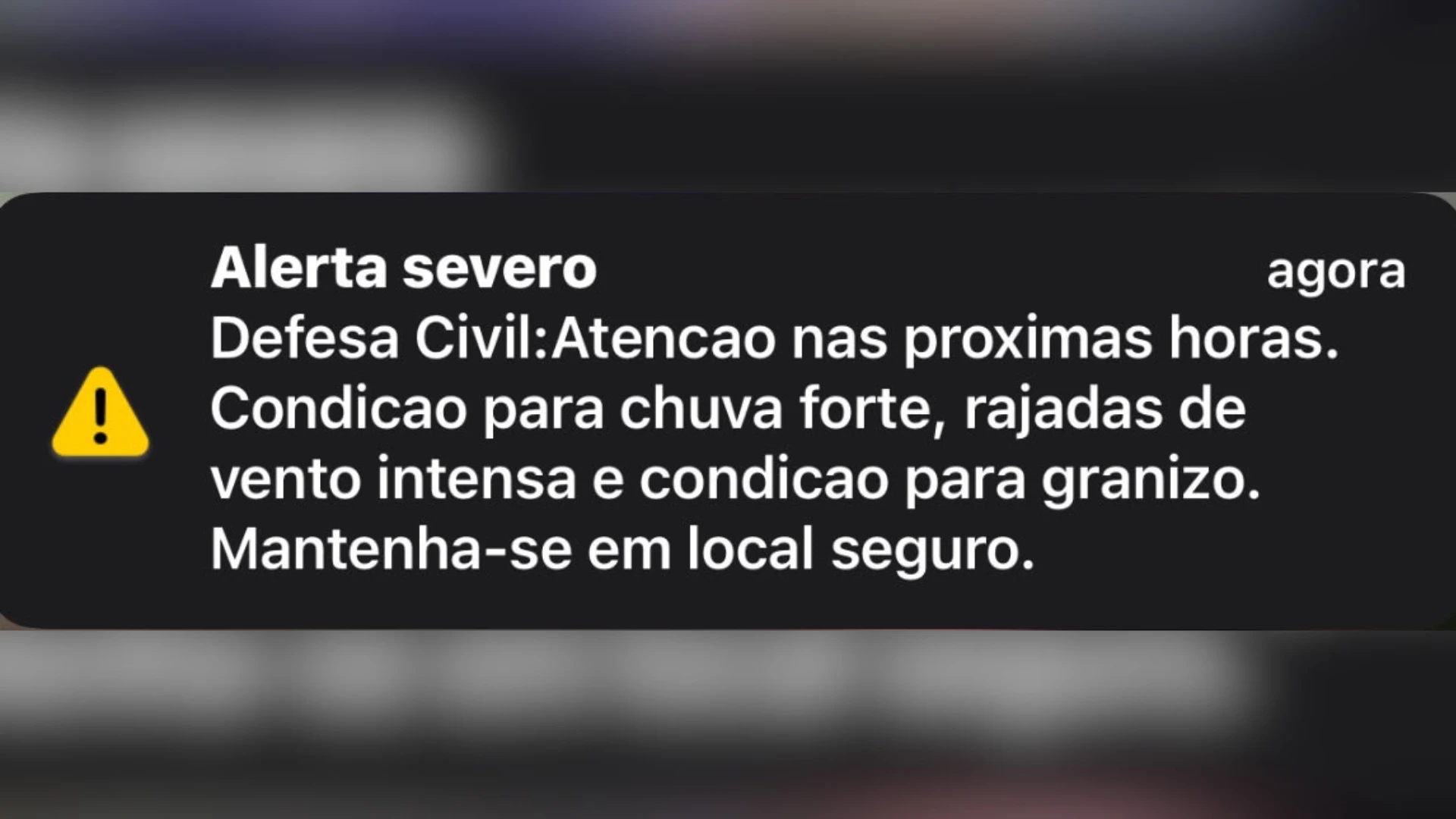 Defesa Civil de SP emite alerta severo para chuvas fortes e ventos intensos