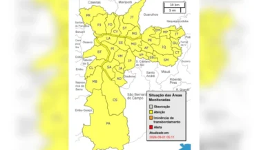 SP amanhece em estado de atenção para alagamentos após pancadas de chuva