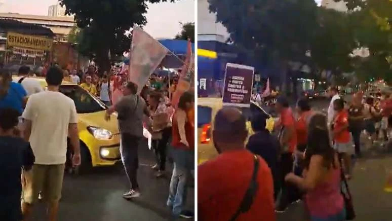 Motorista é preso após atropelar manifestante em ato a favor de Lula em Belo Horizonte